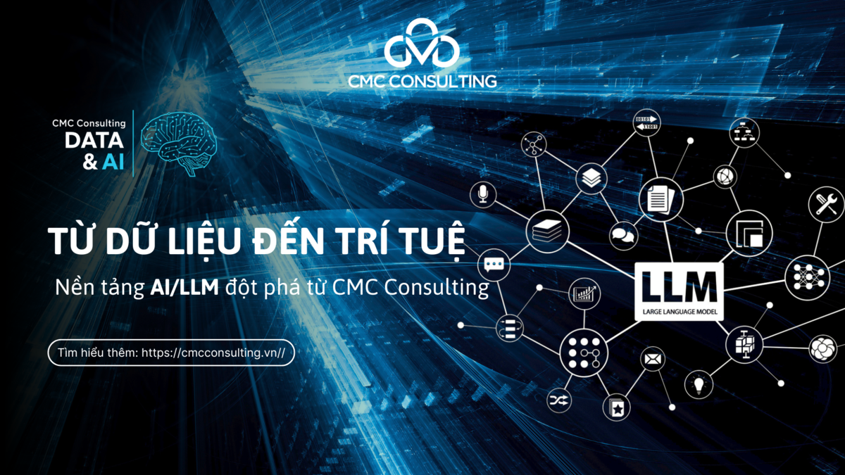 TỪ DỮ LIỆU ĐẾN TRÍ TUỆ – NỀN TẢNG AI/LLM ĐỘT PHÁ TỪ CMC CONSULTING TỪ DỮ LIỆU ĐẾN TRÍ TUỆ – NỀN TẢNG AI/LLM ĐỘT PHÁ TỪ CMC CONSULTING