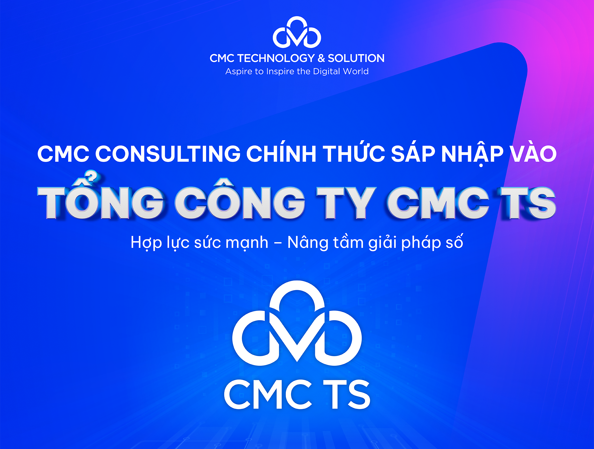 CMC CONSULTING SÁP NHẬP CMC TS: HỢP LỰC SỨC MẠNH, NÂNG TẦM GIẢI PHÁP SỐ 
