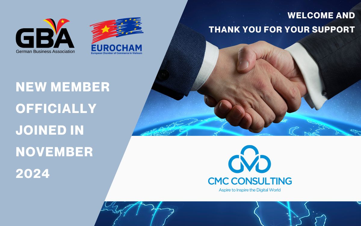 CMC Consulting trở thành Hội viên Doanh nghiệp của Hiệp hội Doanh nghiệp Đức (GBA) và Phòng Thương mại Châu Âu (EuroCham) CMC Consulting trở thành Hội viên Doanh nghiệp của Hiệp hội Doanh nghiệp Đức (GBA) và Phòng Thương mại Châu Âu (EuroCham)